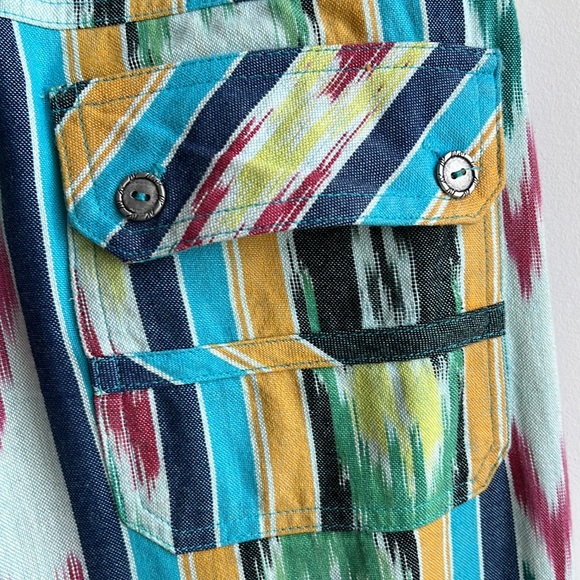 Georgie Ikat low rider flare leg pant size 0 - Picture 5 of 7